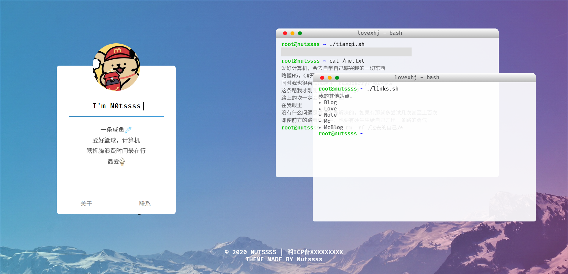 简约自适应纯HTML静态程序员个人主页源码