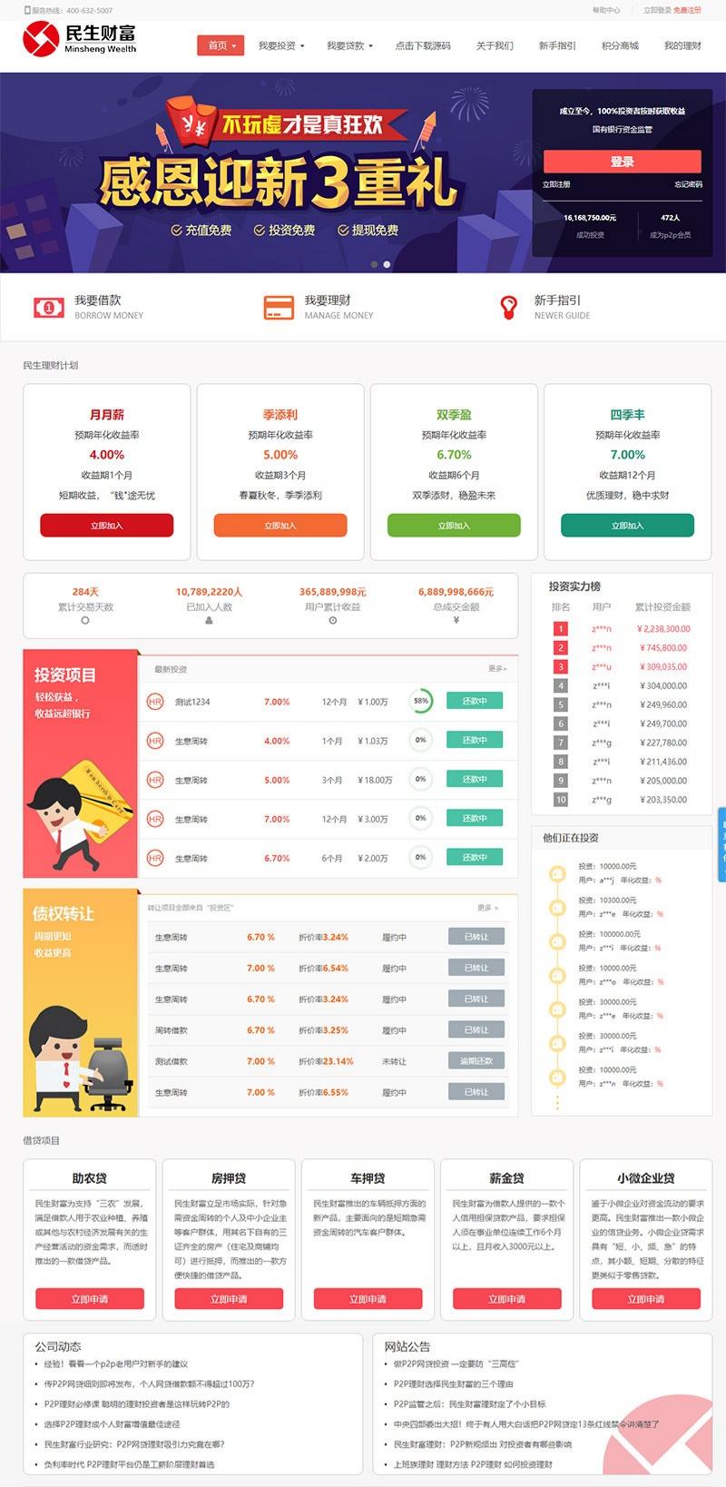 方维3.4 P2P网络借贷系统投资理财平台源码