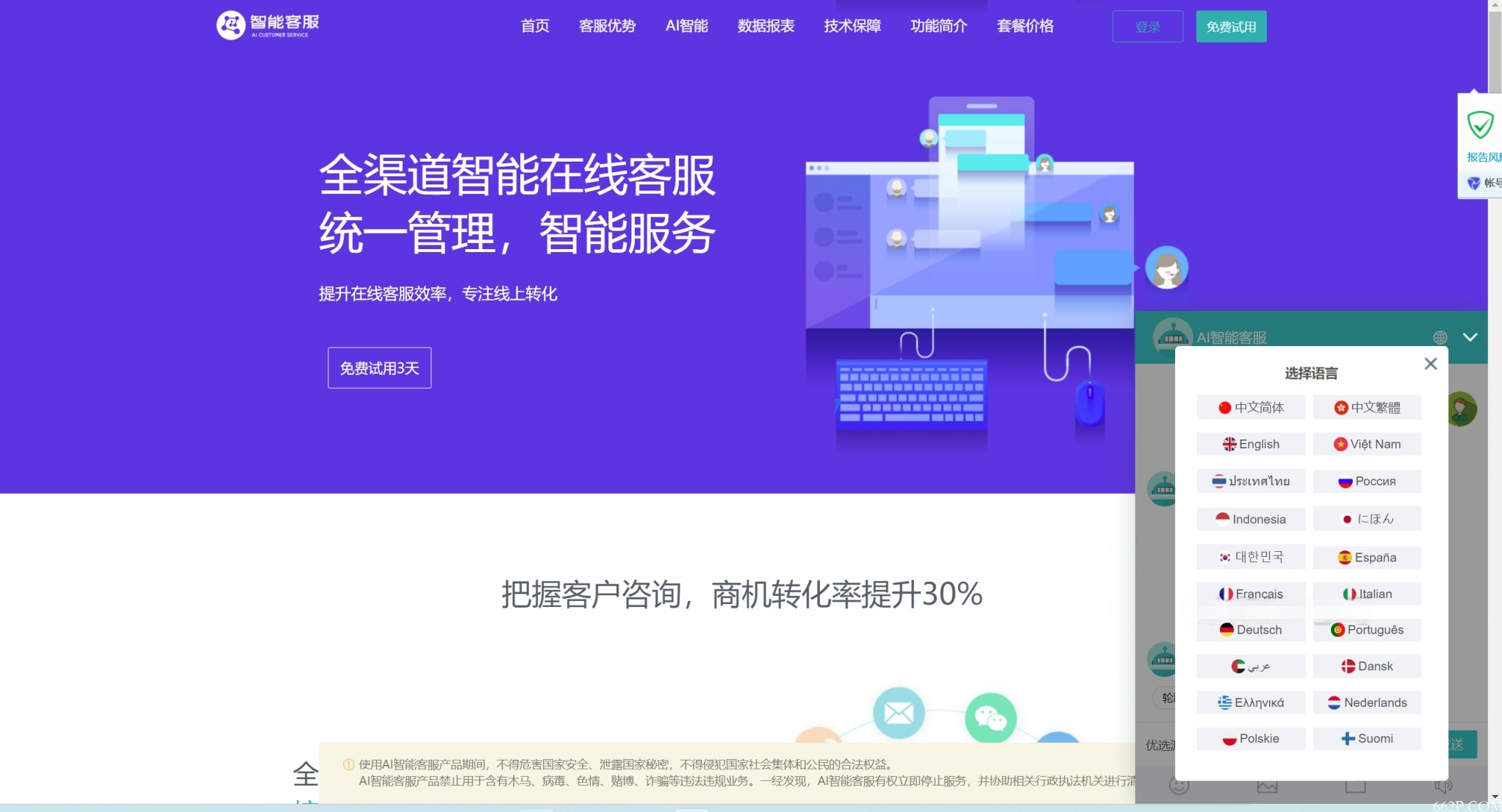 ThinkPHP Ai智能客服系统源码 多商户全语言在线客服平台
