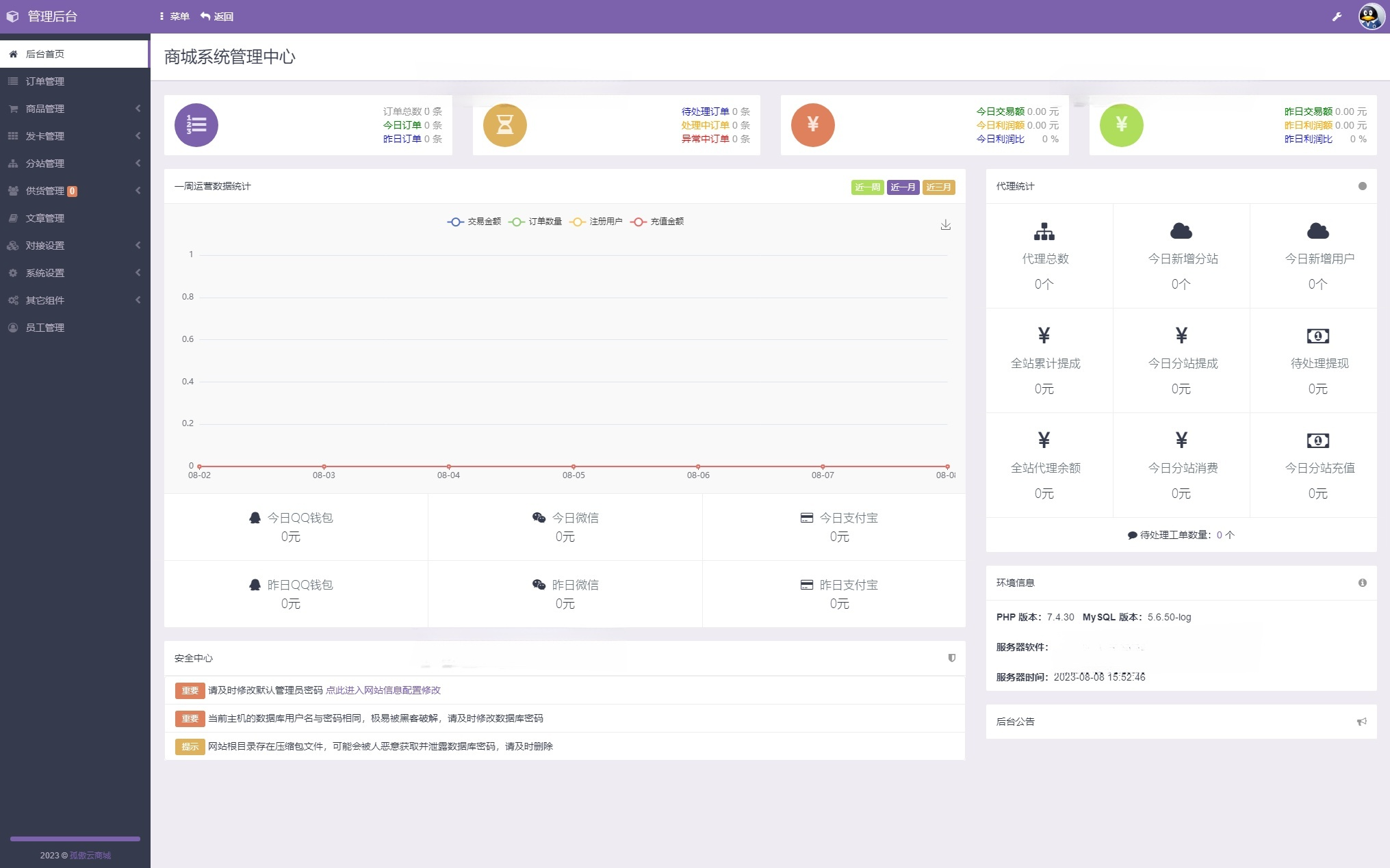 孤傲云商城系统 PHP源码 电子商务平台