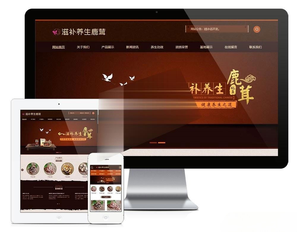 易优CMS保健品养生企业网站源码模板 PC+手机双端自适应