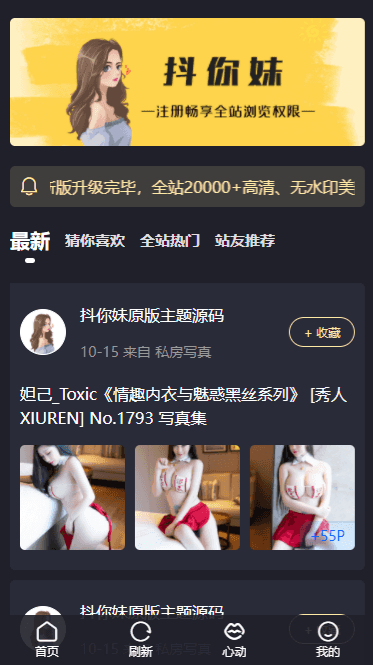 抖你妹WordPress主题源码 仿抖音图片模式SEO优化