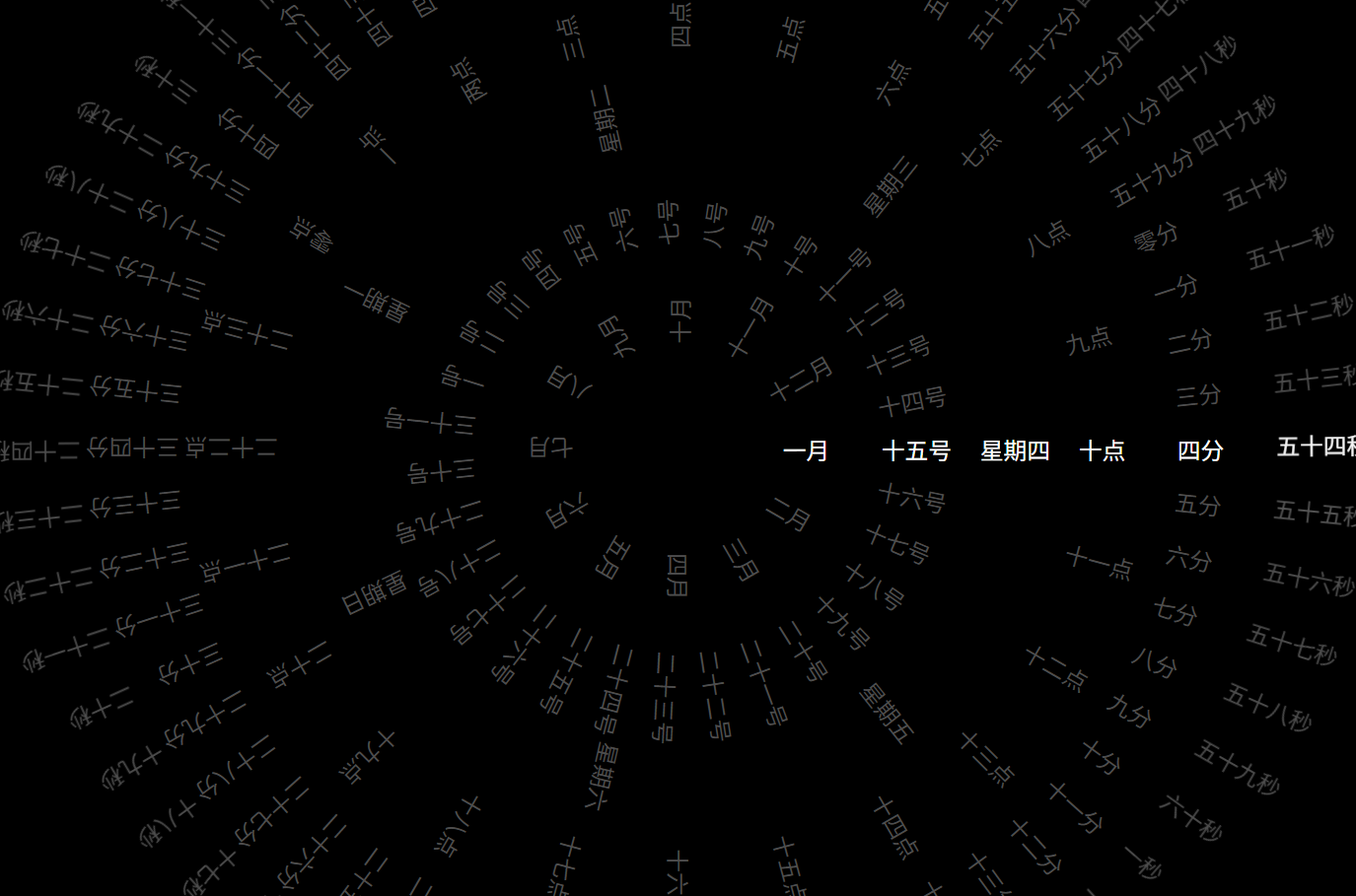 交互式罗盘时钟显示特效源码