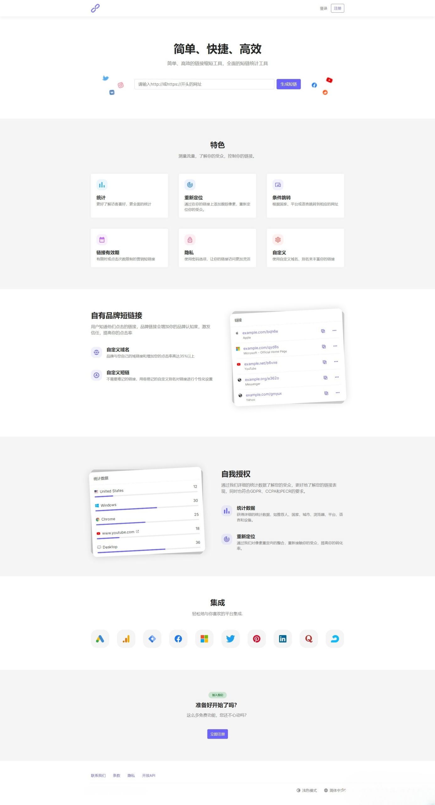 PHP Laravel短网址生成系统源码 链接缩短平台