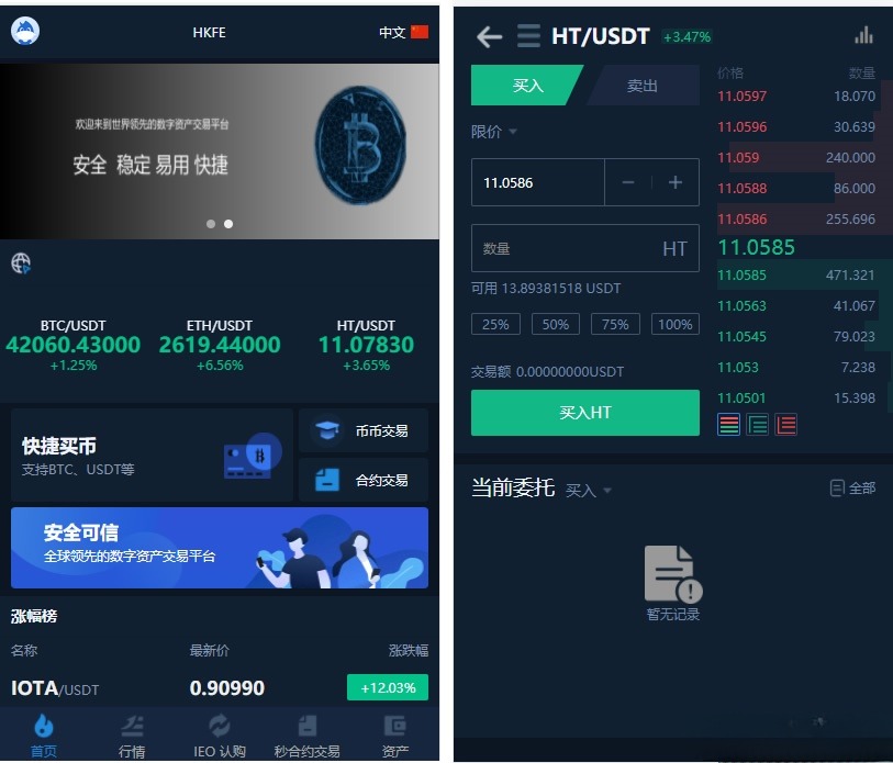 火币模式交易所源码 PHP+Vue开发 含法币币币合约期权交易