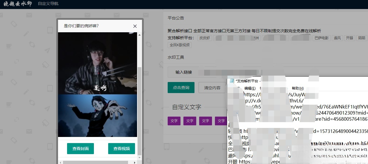 聚合短视频解析网站源码 PHP开发